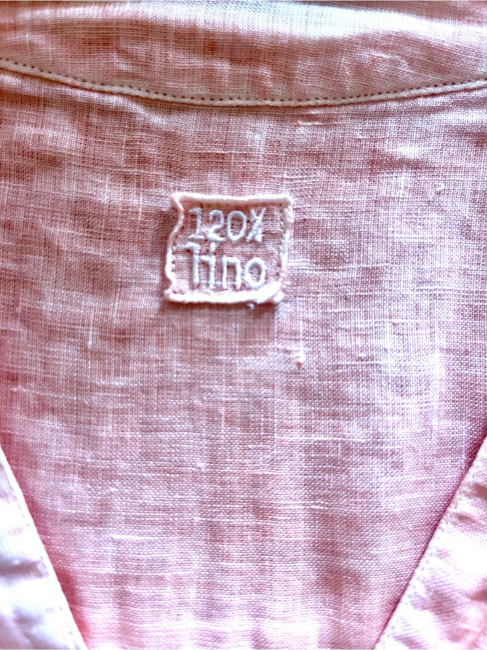 120% Lino Popover Pure Linen Shirt in Tangerine - Picture 6 of 16